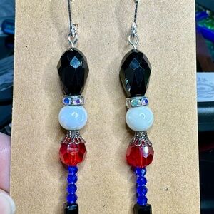 Nutcracker Solider Earrings in silver tone